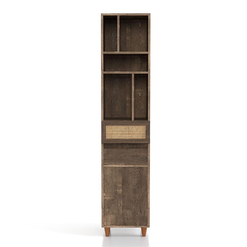 Bowery Hill Rustic Wood Multi-Storage TV Tower in Reclaimed Oak