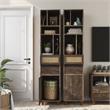 Bowery Hill Rustic Wood Multi-Storage TV Tower in Reclaimed Oak