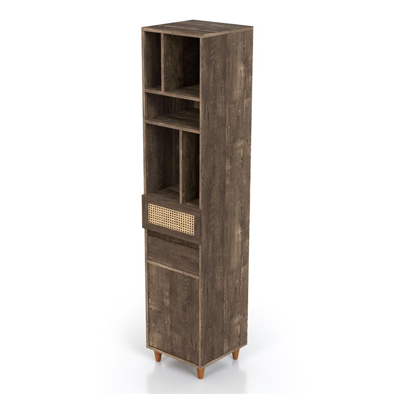 Bowery Hill Rustic Wood Multi-Storage TV Tower in Reclaimed Oak