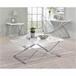 Bowery Hill Wood Rectangular Console Table in Chrome and White