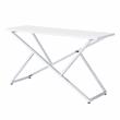 Bowery Hill Wood Rectangular Console Table in Chrome and White