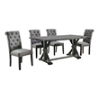 Bowery Hill Rustic Wood 5-Piece Dining Table Set in Gray Finish
