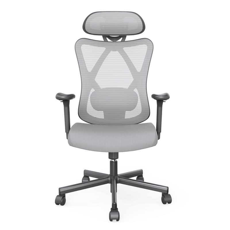 Bowery Hill Metal and Mesh Adjustable Office Chair in Gray Finish
