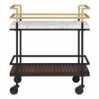 Bowery Hill 2-Tier Transitional Metal Serving Cart in Multi-Color
