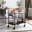 Bowery Hill 2-Tier Transitional Metal Serving Cart in Multi-Color