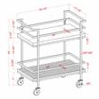 Bowery Hill 2-Tier Transitional Metal Serving Cart in Multi-Color