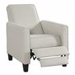 Bowery Hill Transitional Fabric Push Back Chair with Rounded Track Arms in Beige