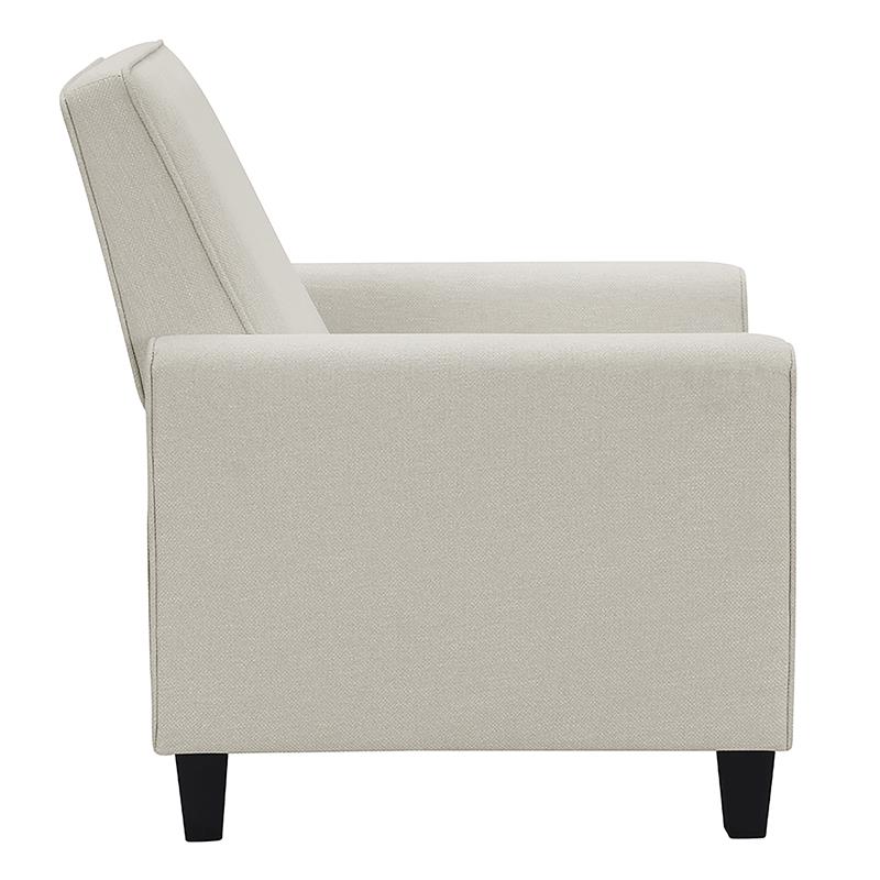 Bowery Hill Transitional Fabric Push Back Chair with Rounded Track Arms in Beige