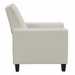 Bowery Hill Transitional Fabric Push Back Chair with Rounded Track Arms in Beige