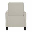 Bowery Hill Transitional Fabric Push Back Chair with Rounded Track Arms in Beige