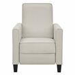Bowery Hill Transitional Fabric Push Back Chair with Rounded Track Arms in Beige