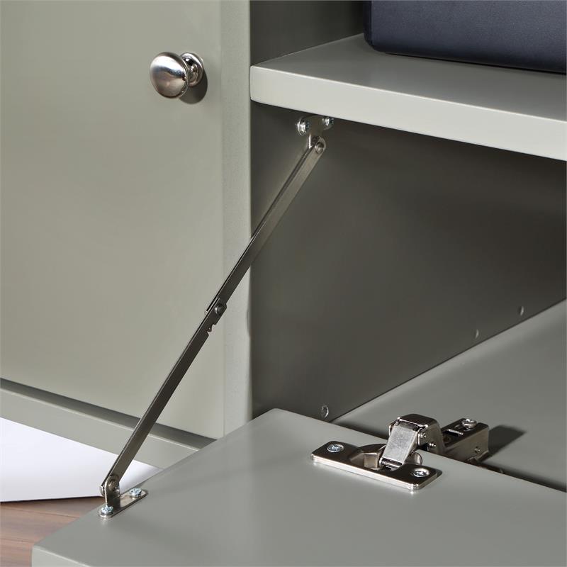 Bowery Hill Modern Wood Multi-Storage Corner TV Stand in Gray