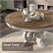 Bowery Hill Solid Wood Antique White Round Dining Table 60