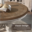 Bowery Hill Solid Wood Antique White Round Dining Table 60