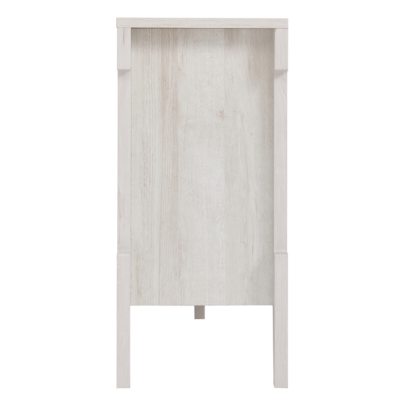Bowery Hill Farmhouse Wood 6-Shelf Buffet in White Oak Finish