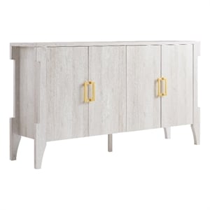 Bowery Hill Farmhouse Wood 6-Shelf Buffet in White Oak Finish