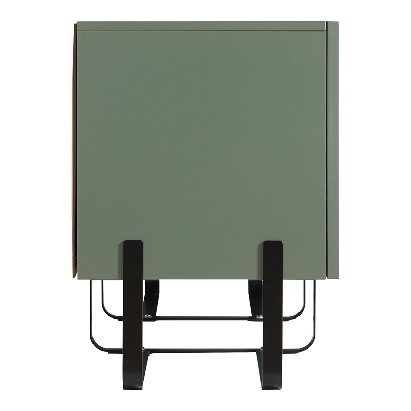 Bowery Hill Modern Wood 3-Cabinet TV Stand in Sage Green Finish