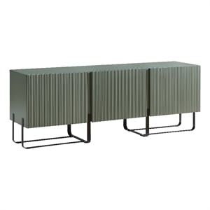 Bowery Hill Modern Wood 3-Cabinet TV Stand in Sage Green Finish