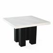 Bowery Hill Modern White Finish Marble Square Counter Height Table