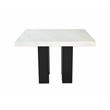 Bowery Hill Modern White Finish Marble Square Counter Height Table