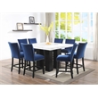 Bowery Hill Modern White Finish Marble Square Counter Height Table