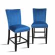 Bowery Hill Assembled Modern / Contemporary Blue Finish Velvet Counter Chair