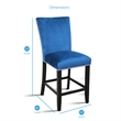 Bowery Hill Assembled Modern / Contemporary Blue Finish Velvet Counter Chair