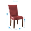 Bowery Hill Transitional Dark Oak 9-Piece Dining Set with Red Leather Chairs