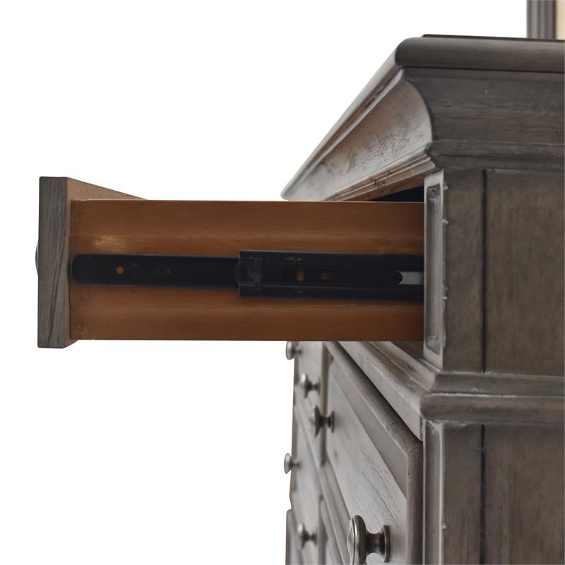 Bowery Hill Highland Park Driftwood Gray Wood 8-drawer Dresser and Mirror