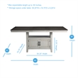 Bowery Hill Wood Stone Gray and Charcoal Counter Table Rectangular Chevron Patterned Veneer 80