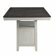Bowery Hill Wood Stone Gray and Charcoal Counter Table Rectangular Chevron Patterned Veneer 80
