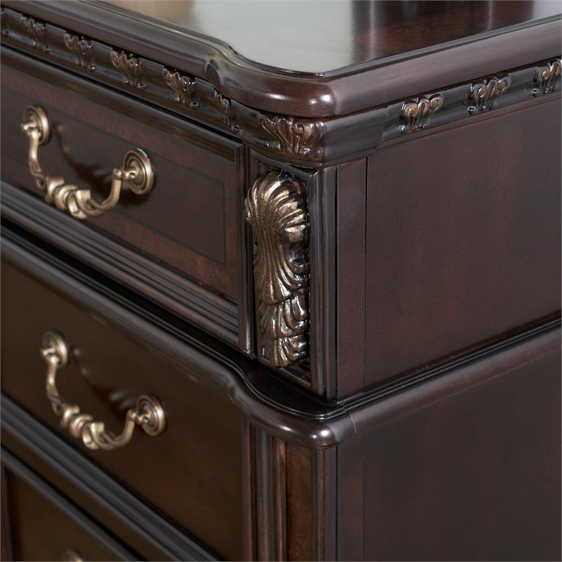 Bowery Hill Traditional Rich Cocoa Chocolate Dresser and Mirror