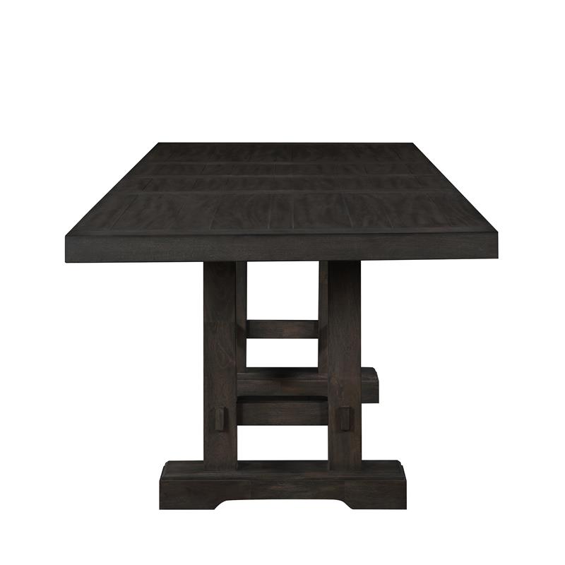 Bowery Hill Mango Wood Dusky Cedar Brown Dining Table Rectangular Double Pedestal 108