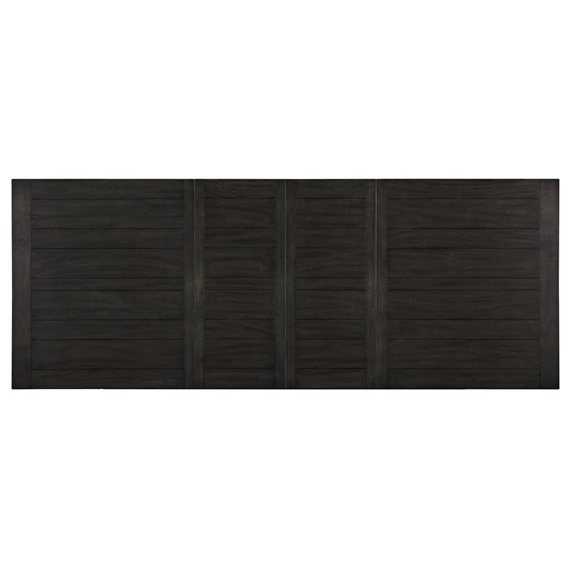 Bowery Hill Mango Wood Dusky Cedar Brown Dining Table Rectangular Double Pedestal 108