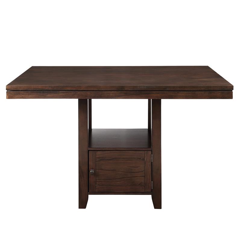 Bowery Hill Transitional Espresso Wood 7-Piece Counter Storage Dining Set