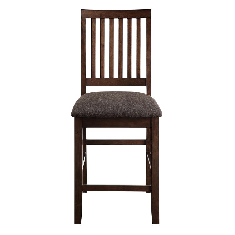 Bowery Hill Transitional Espresso Wood 7-Piece Counter Storage Dining Set
