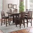 Bowery Hill Transitional Espresso Wood 7-Piece Counter Storage Dining Set