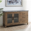 Bowery Hill Transitional Driftwood Gray Finish Marble Top Server