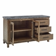 Bowery Hill Transitional Driftwood Gray Finish Marble Top Server