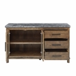 Bowery Hill Transitional Driftwood Gray Finish Marble Top Server