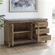 Bowery Hill Transitional Driftwood Gray Finish Marble Top Server