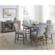 Bowery Hill Transitional Driftwood Gray Finish Marble Top Server