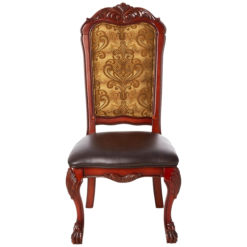 Bowery Hill PU Cherry Oak Dining Side Chair Padded Armless 48