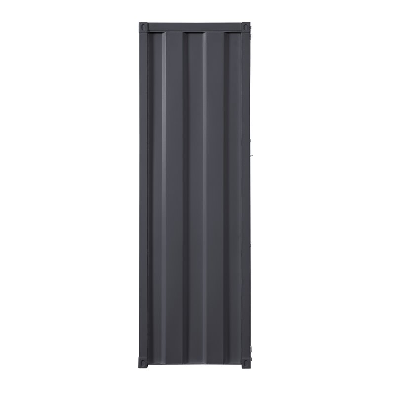 Bowery Hill Contemporary Cargo Wardrobe Armoire with 1 Door in Gunmetal