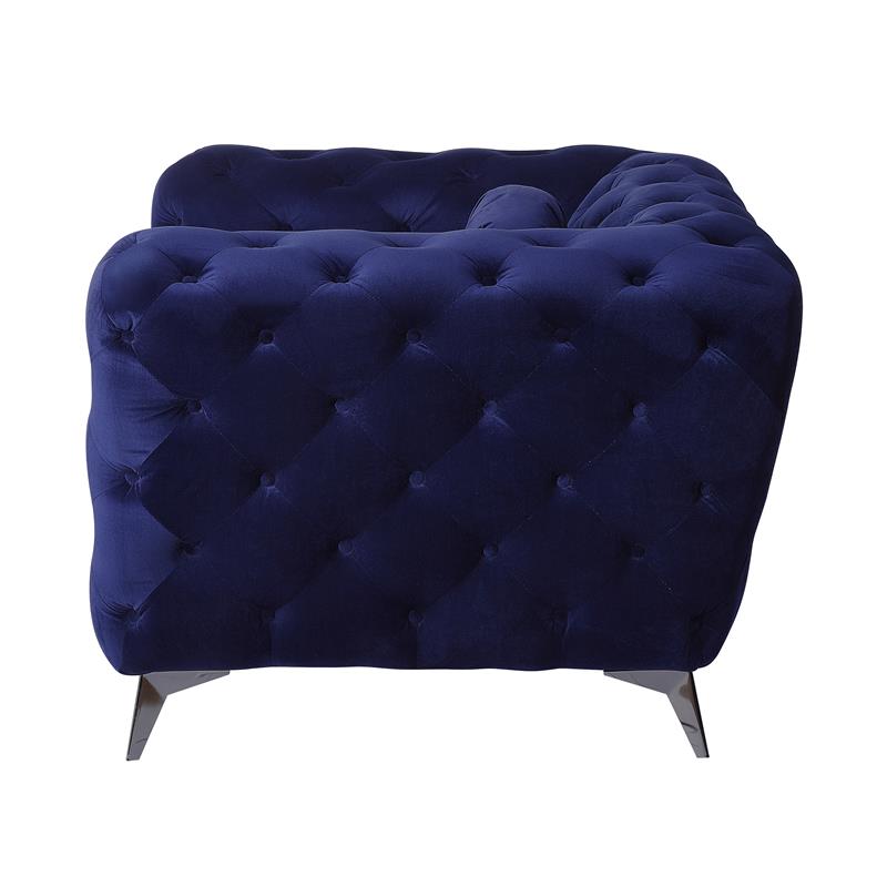 Bowery Hill Transitional / Modern Fabric Chair in Blue Finish