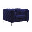 Bowery Hill Transitional / Modern Fabric Chair in Blue Finish