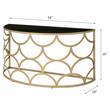 Bowery Hill Tempered Glass Gold Console Table Half Moon 54