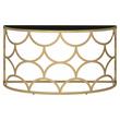 Bowery Hill Tempered Glass Gold Console Table Half Moon 54