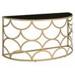 Bowery Hill Tempered Glass Gold Console Table Half Moon 54
