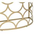 Bowery Hill Tempered Glass Gold Console Table Half Moon 54